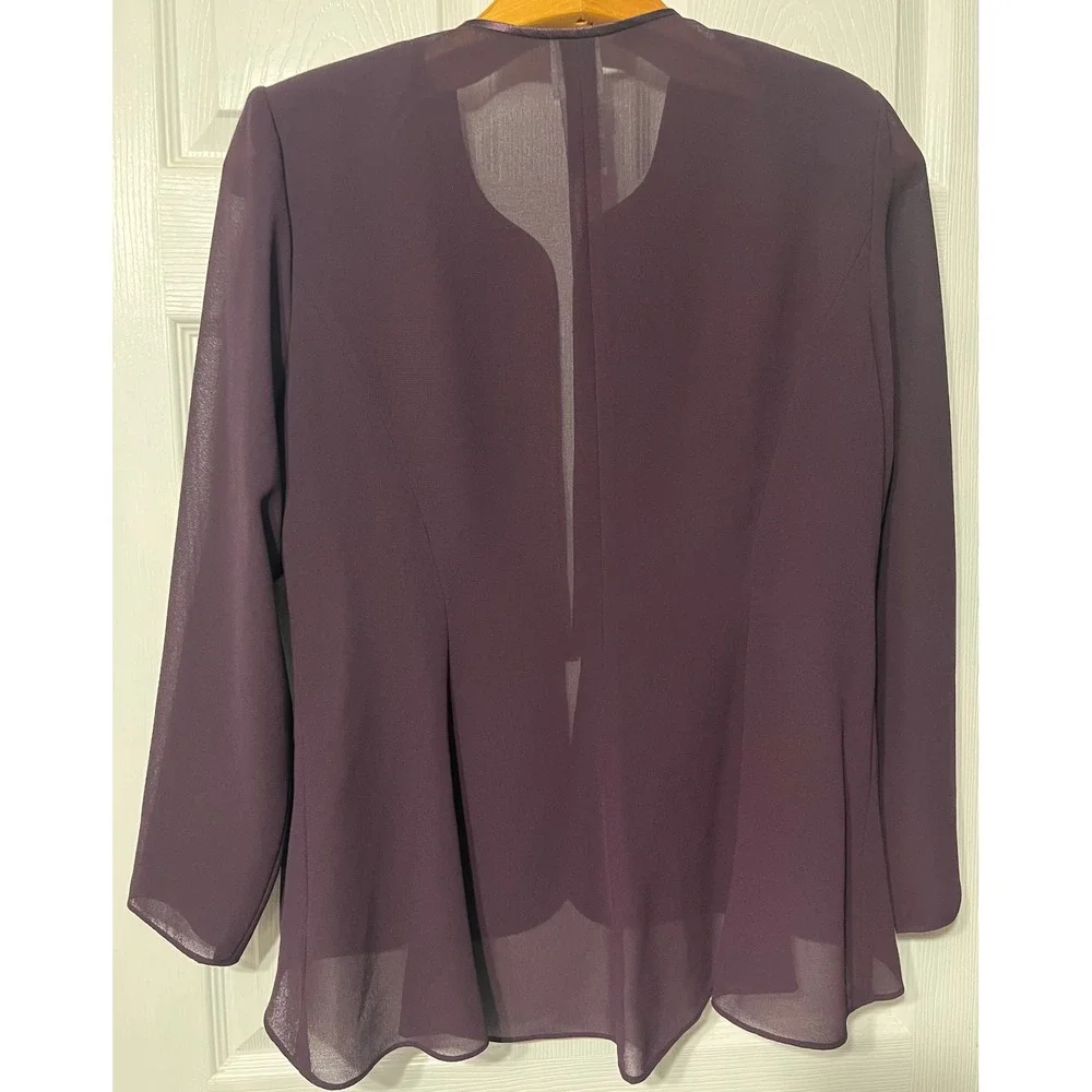 RM Richards Karen Kwong Womens 14 Plum Purple Beaded Jacket Dress Set Wedding